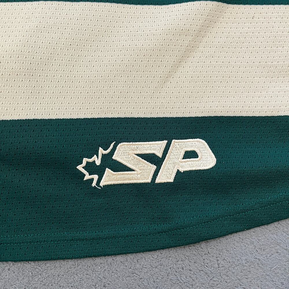 SP Ursuline Bears Green Cream FloKnit Pro 48 Ice Hockey Jersey Men's Size XXL - Picture 3 of 10